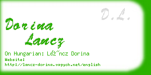 dorina lancz business card